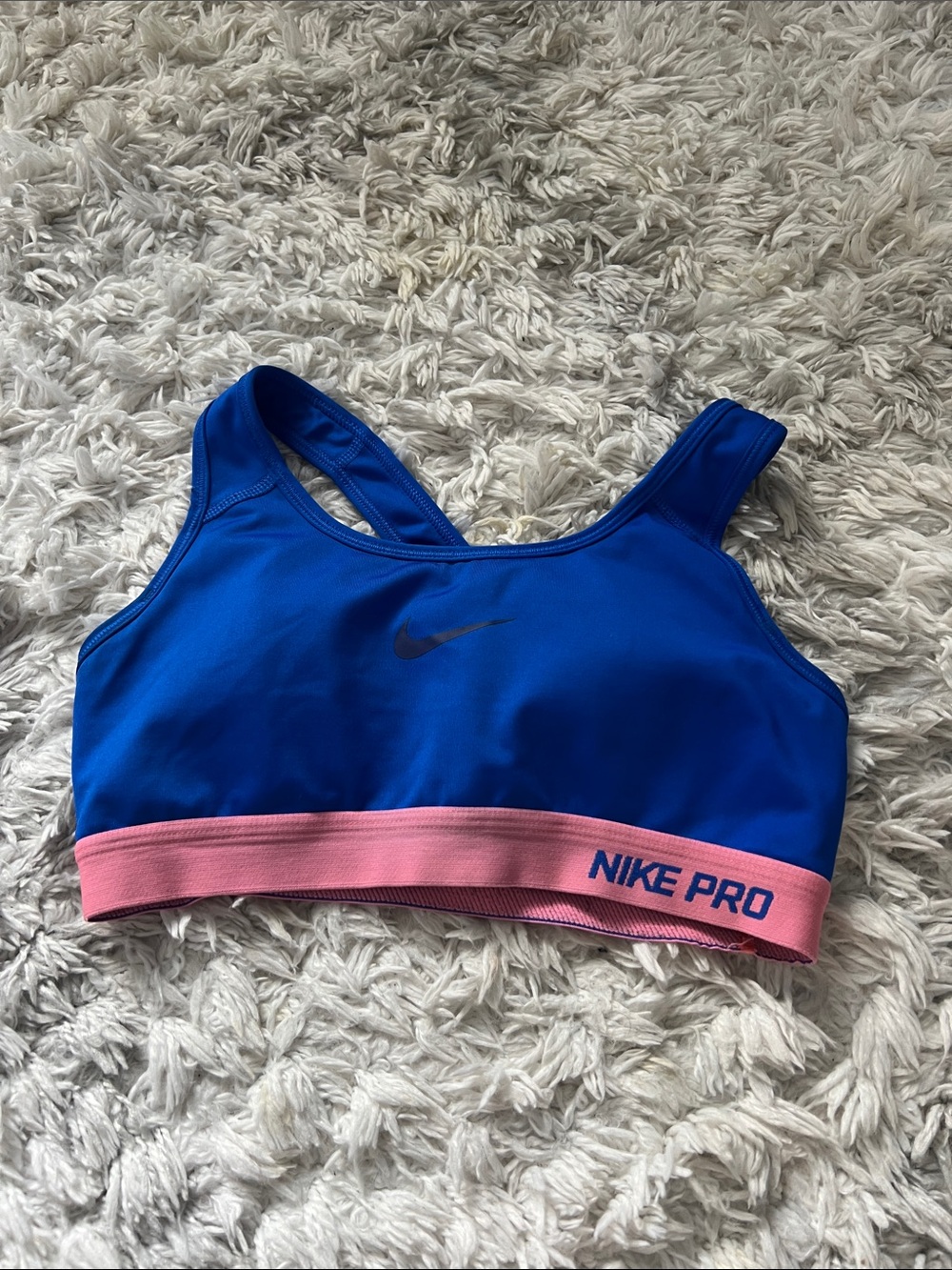 Nike Blue and Pink Pro Sports Top